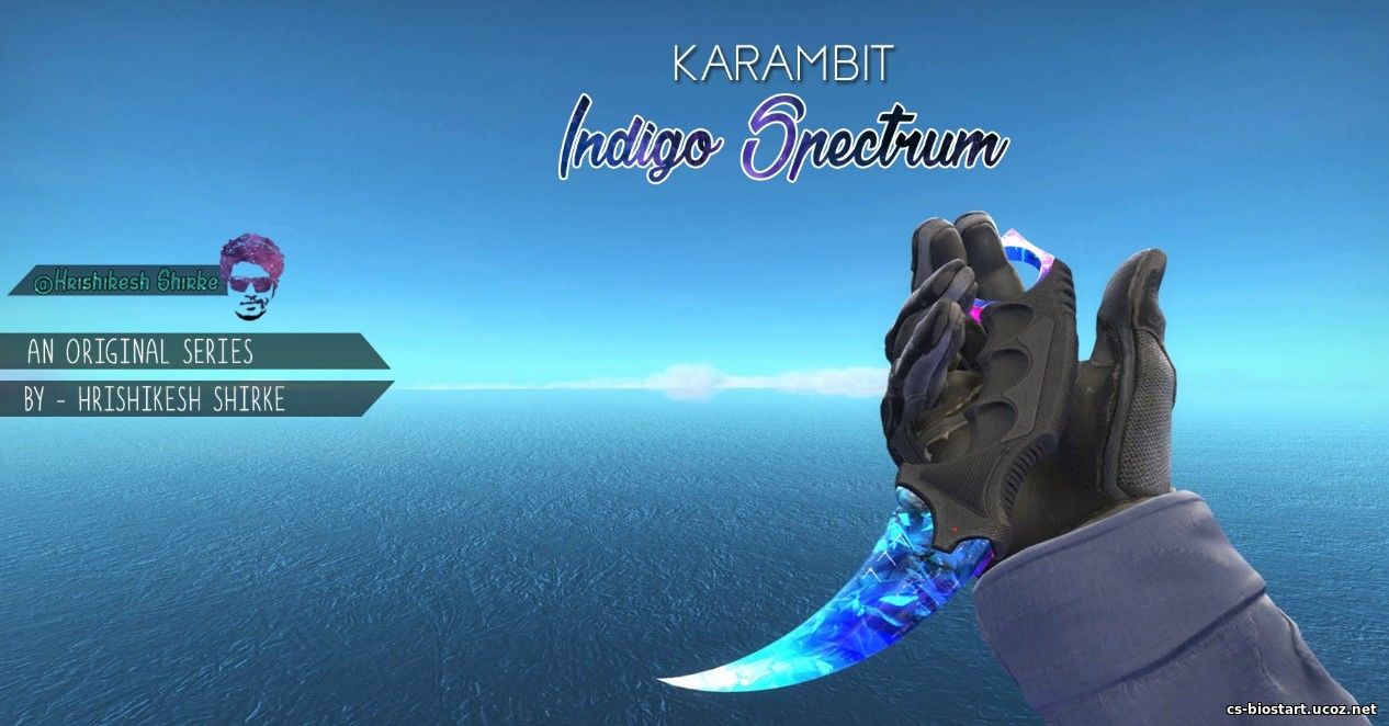 Модель ножа "Karambit - Indigo Spectrum" для CS GO